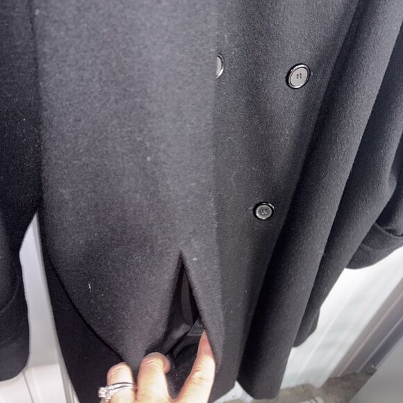 Herman Kay Woman Size 24 100% Wool Black Double Breasted Pea Coat - Picture 7 of 7